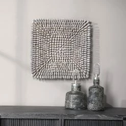 UTTERMOST PORTSIDE WOOD WALL TILE: MATTE WHITE Wall Sculptures + Decor