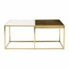 NUEVO PRANA WHITE MARBLE + GOLD SQUARE COFFEE TABLE Living Room