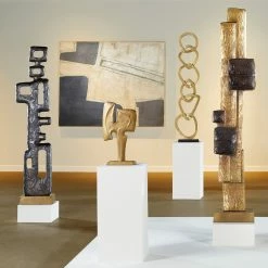 CYAN PRIMITIVE LUX AXE SCULPTURE Pillows + Decor