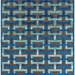 SURYA PRAIA INDOOR-OUTDOOR RUG: BLUE, BLACK