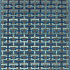 SURYA PRAIA INDOOR-OUTDOOR RUG: BLUE, BLACK