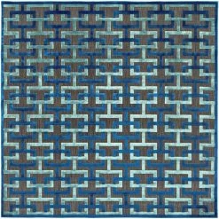 SURYA PRAIA INDOOR-OUTDOOR RUG: BLUE, BLACK