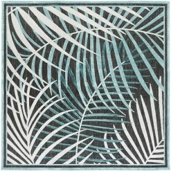 SURYA TROPICS OUTDOOR RUG: AQUA, WHITE