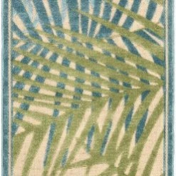 SURYA TROPICS OUTDOOR RUG: AQUA, LIME