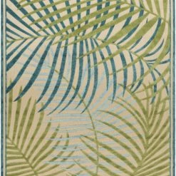 SURYA TROPICS OUTDOOR RUG: AQUA, LIME