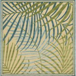 SURYA TROPICS OUTDOOR RUG: AQUA, LIME