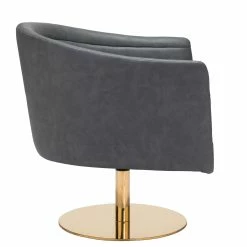 ZUO PUMA GREY VINYL SWIVEL CHAIR