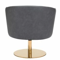 ZUO PUMA GREY VINYL SWIVEL CHAIR