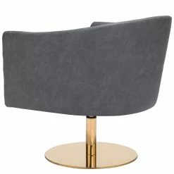 ZUO PUMA GREY VINYL SWIVEL CHAIR