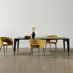 NUEVO QUATTRO BLACK ONYX OAK DINING TABLE