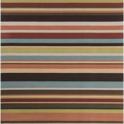 SURYA STRIPES OUTDOOR RUG: SIERRA MULTI