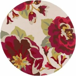 SURYA IN BLOOM OUTDOOR RUG: GARNET, IVORY