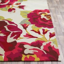 SURYA IN BLOOM OUTDOOR RUG: GARNET, IVORY