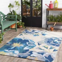 Promo ๐ฅฐ SURYA IN BLOOM OUTDOOR RUG: BLUE, KHAKI ๐ฅ 12 SURYA IN BLOOM OUTDOOR RUG: BLUE, KHAKI