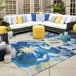 Promo ๐ฅฐ SURYA IN BLOOM OUTDOOR RUG: BLUE, KHAKI ๐ฅ 13 SURYA IN BLOOM OUTDOOR RUG: BLUE, KHAKI