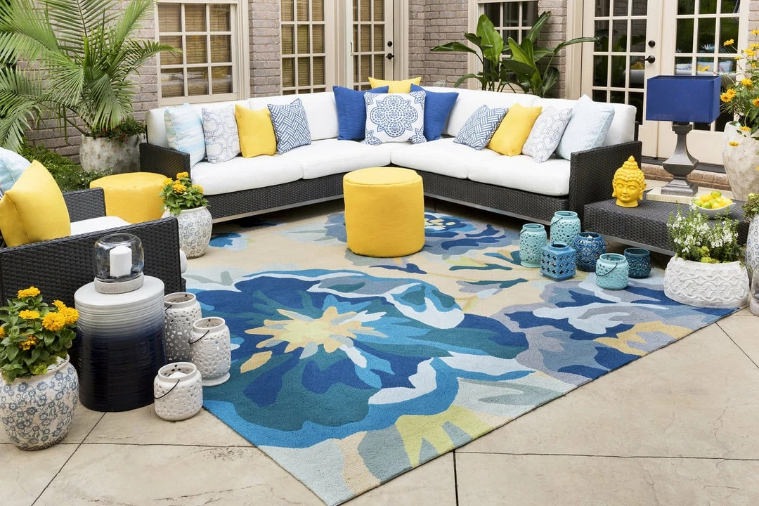 Promo ๐ฅฐ SURYA IN BLOOM OUTDOOR RUG: BLUE, KHAKI ๐ฅ 7 SURYA IN BLOOM OUTDOOR RUG: BLUE, KHAKI