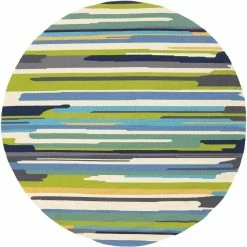 SURYA COLOR STROKES INDOOR-OUTDOOR RUG: BLUE, GREEN MULTI