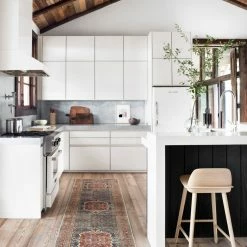 LOLOI RAJIT VINTAGE PRINT FLAT RUG: BLUE, SPICE