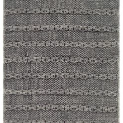 SURYA RAMEY INDOOR-OUTDOOR RUG: GREY, BLACK