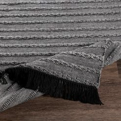 SURYA RAMEY INDOOR-OUTDOOR RUG: GREY, BLACK