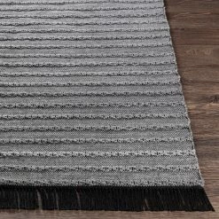 SURYA RAMEY INDOOR-OUTDOOR RUG: GREY, BLACK