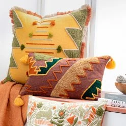 SURYA RASTA EMBROIDERED LUMBAR PILLOW Pillows + Decor