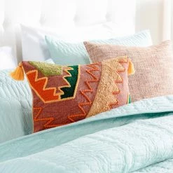 SURYA RASTA EMBROIDERED LUMBAR PILLOW Pillows + Decor