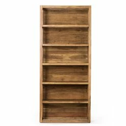 FOUR HANDS REEDED NATURAL ACACIA BOOKSHELF Furniture