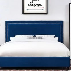 Best deal โ TOV Bedroom REGENCY NAVY VELVET BED ๐ฅฐ 6 TOV Bedroom REGENCY NAVY VELVET BED