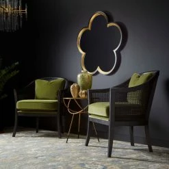 CYAN RELATORE OLIVE GREEN VELVET CHAIR Furniture