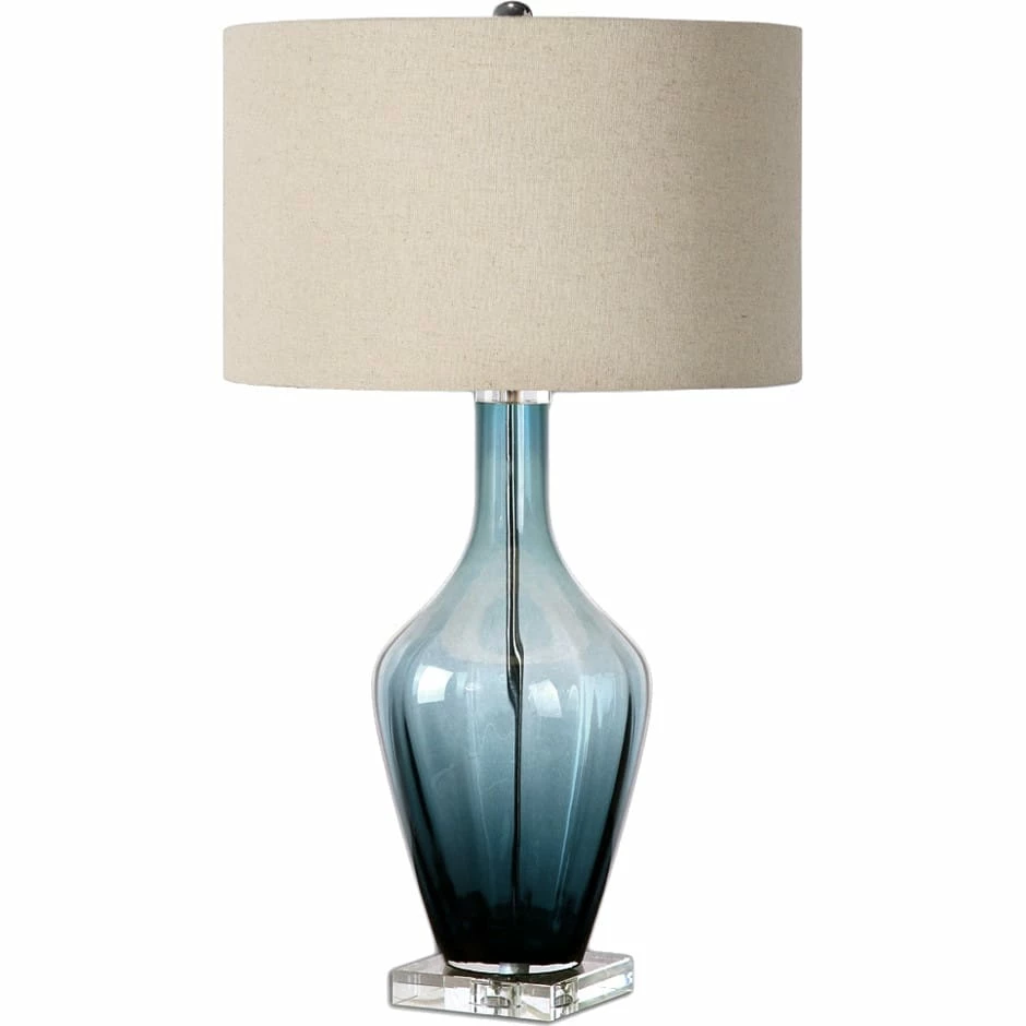 Hot Sale ๐ UTTERMOST REYA BLUE GLASS LAMP ๐ 1 UTTERMOST REYA BLUE GLASS LAMP