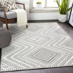 Cheap ๐ SURYA RADKA INDOOR-OUTDOOR RUG: CHARCOAL + WHITE โค๏ธ 16 SURYA RADKA INDOOR-OUTDOOR RUG: CHARCOAL + WHITE
