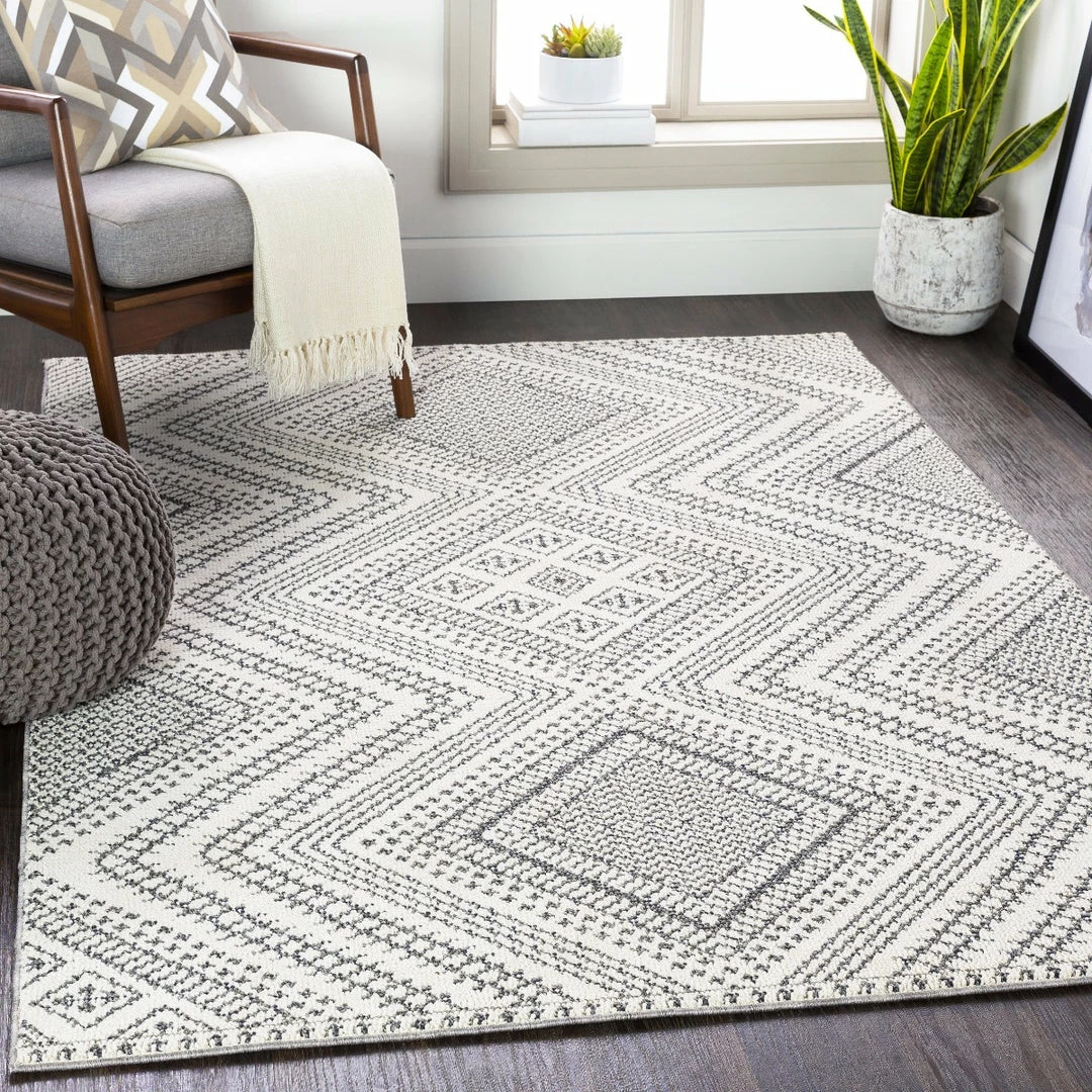 Cheap ๐ SURYA RADKA INDOOR-OUTDOOR RUG: CHARCOAL + WHITE โค๏ธ 7 SURYA RADKA INDOOR-OUTDOOR RUG: CHARCOAL + WHITE