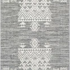 SURYA RAYMIE INDOOR-OUTDOOR RUG: GREY + WHITE