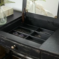 HOOKER RIFLESSO ANTIQUE BLACK VANITY DESK