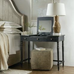 HOOKER RIFLESSO ANTIQUE BLACK VANITY DESK