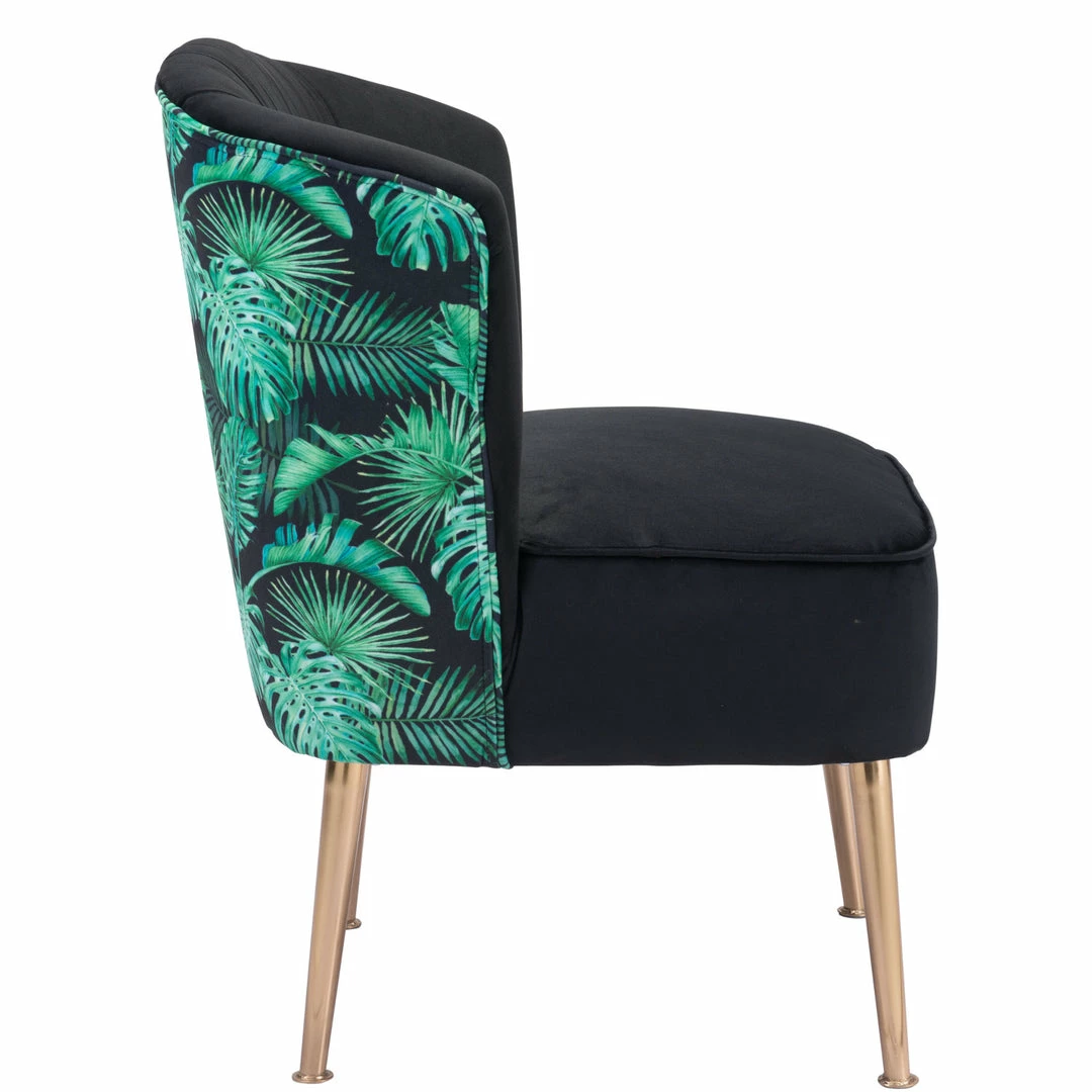 Cheapest ๐ ZUO RIO PALM PRINT VELVET CHAIR: BLACK ๐ฅ 2 ZUO RIO PALM PRINT VELVET CHAIR: BLACK