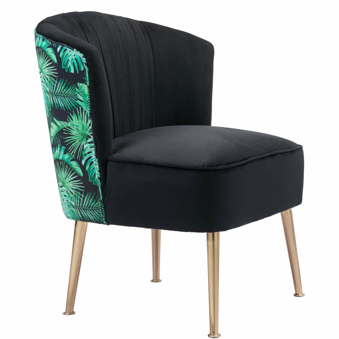Cheapest ๐ ZUO RIO PALM PRINT VELVET CHAIR: BLACK ๐ฅ 1 ZUO RIO PALM PRINT VELVET CHAIR: BLACK