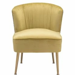 ZUO RIO PEACOCK PRINT VELVET CHAIR: GOLD Furniture