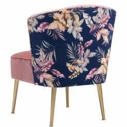ZUO RIO FLORAL PRINT VELVET CHAIR: PINK Furniture