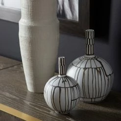 CYAN RISSE WHITE + RUST PORCELAIN VASES