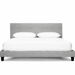 MOES Bedroom ZOEY BED: GRAY LINEN