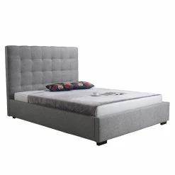 MOES LIAM STORAGE BED: GRAY LINEN