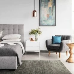 MOES LIAM STORAGE BED: GRAY LINEN