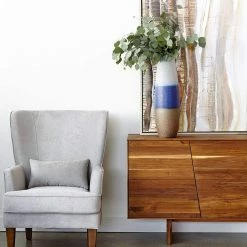 MOES Living Room PRINCE ARM CHAIR: GREY VELVET