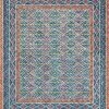 LOLOI PRITI 01 HOOKED WOOL RUG: TEAL, FIESTA