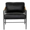 FOUR HANDS ROWEN VINTAGE BLACK LEATHER ARM CHAIR Furniture