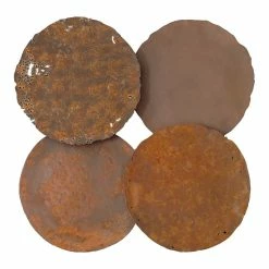 PHILLIPS COLLECTION RUST CAST OIL DRUM WALL DISCS | SET OF 4