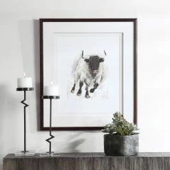 UTTERMOST "RUSTIC BULL" GLASS FRAMED PRINT