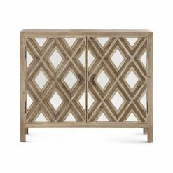 UTTERMOST RUSTIC MIRRORED DIAMOND CONSOLE CABINET